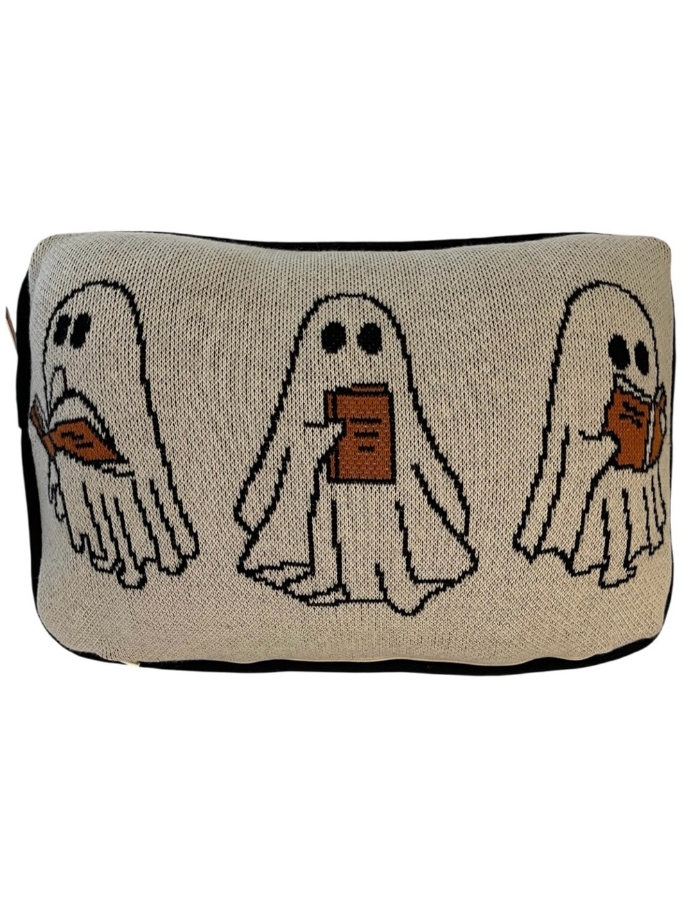 Ghoulish Ghost Reading Book Decorative Pillow - NWT **